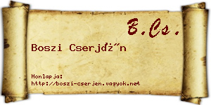 Boszi Cserjén névjegykártya